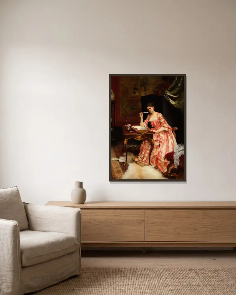 Milostný dopis, Gustave Jean Jacquet v rámu na stěně