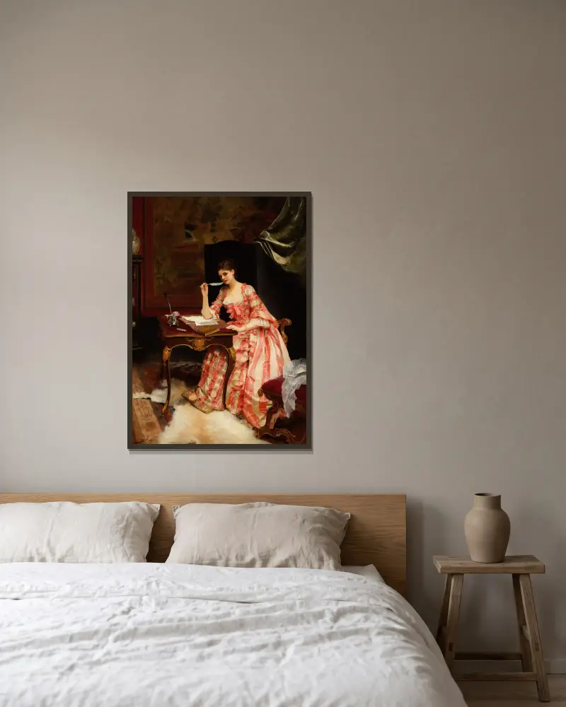 Milostný dopis, Gustave Jean Jacquet v rámu na stěně