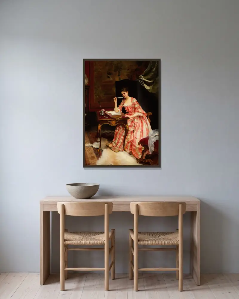 Milostný dopis, Gustave Jean Jacquet v rámu na stěně