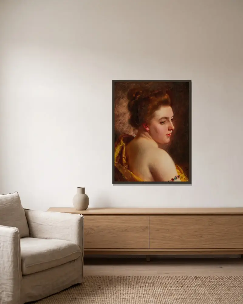 Bílá ramena, Gustave Jean Jacquet v rámu na stěně