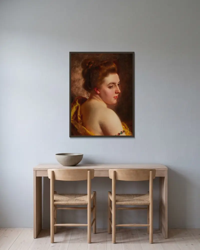 Bílá ramena, Gustave Jean Jacquet v rámu na stěně