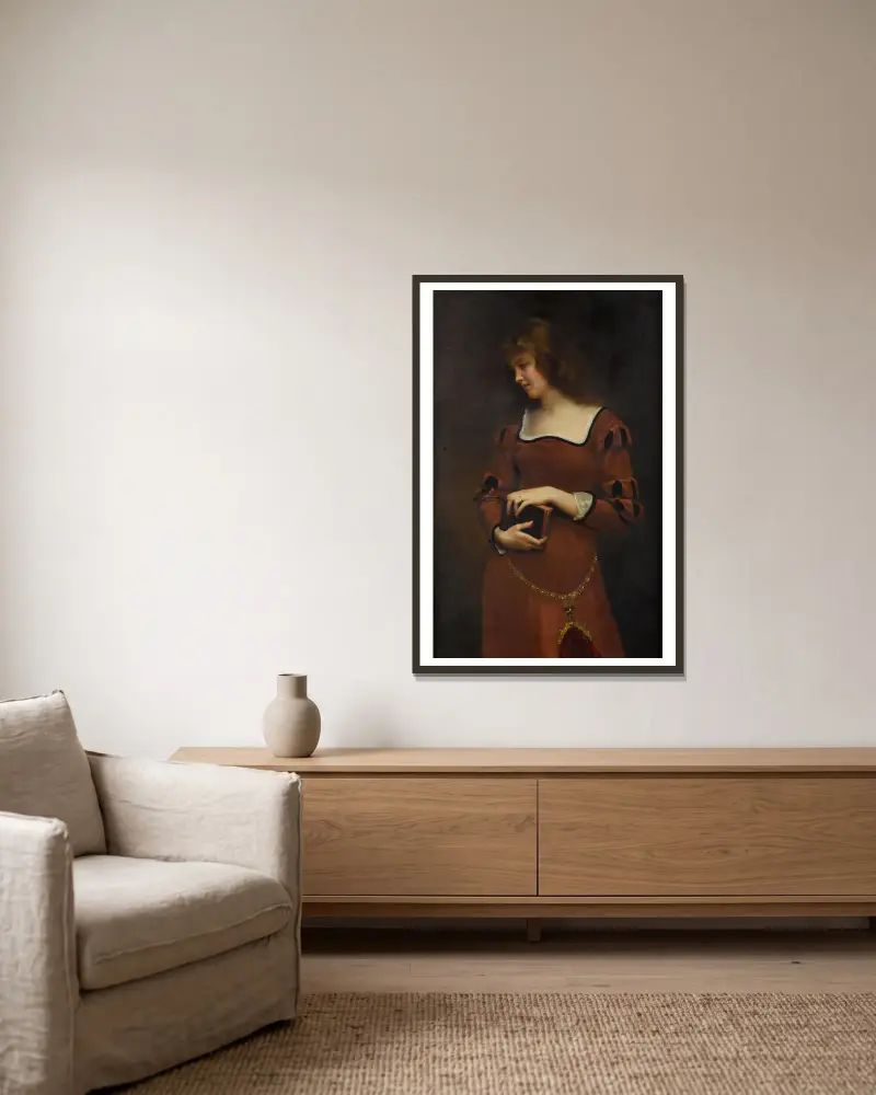 Zádumčivá myšlenka, Gustave Jean Jacquet v rámu na stěně