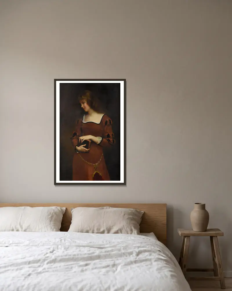 Zádumčivá myšlenka, Gustave Jean Jacquet v rámu na stěně