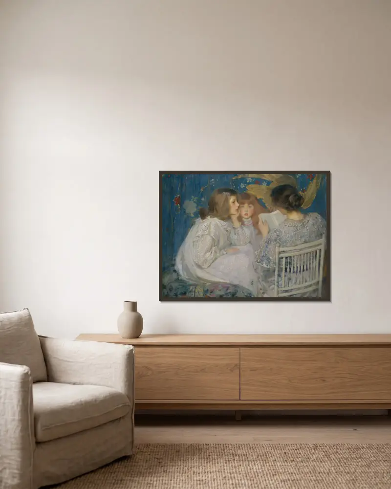 Dschungelgeschichten (Contes de la Jungle) von James Jebusa Shannon gerahmt an einer Wand