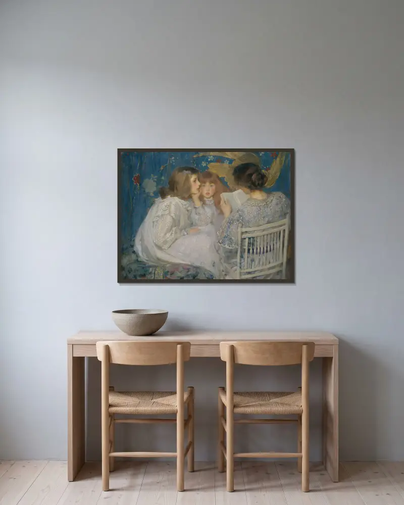 Dschungelgeschichten (Contes de la Jungle) von James Jebusa Shannon gerahmt an einer Wand