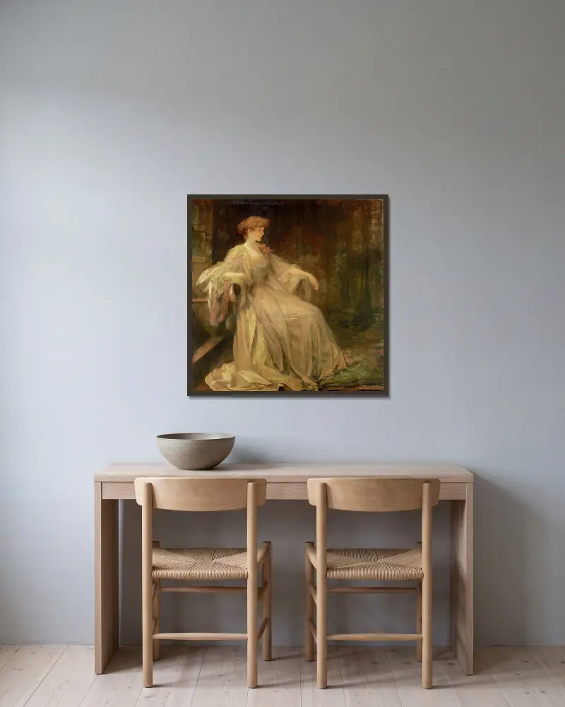 Porträtt av Violet, markisinna av Granby av James Jebusa Shannon inramad på en vägg