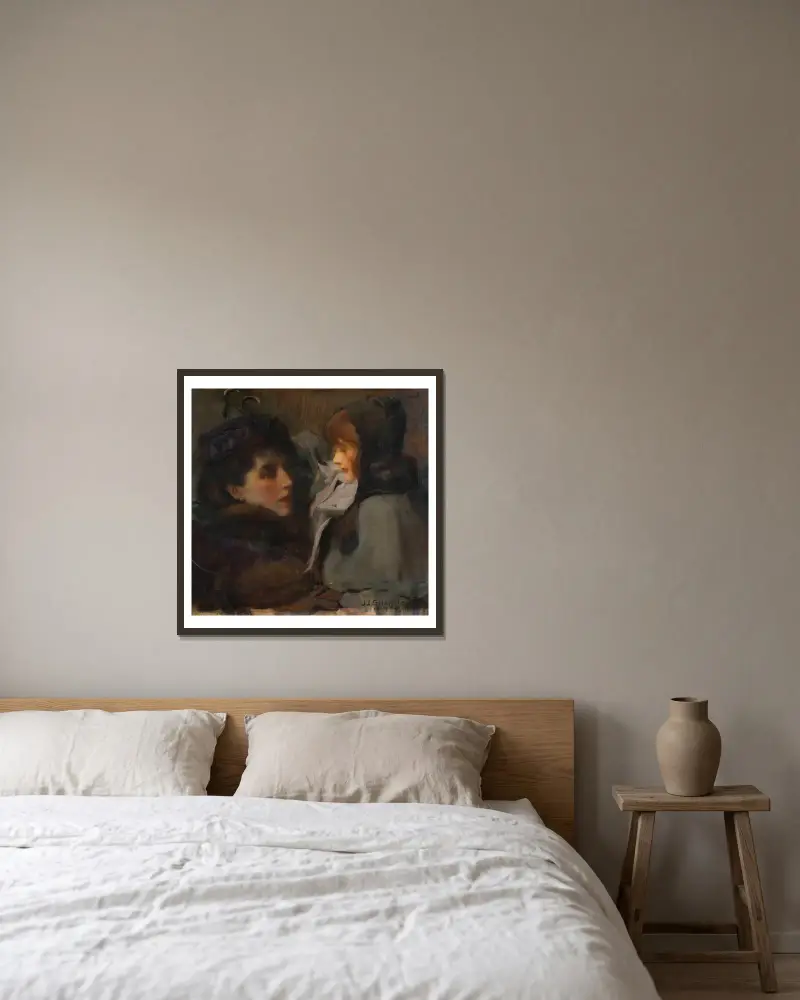Konstnärens fru och dotter av James Jebusa Shannon inramad på en vägg