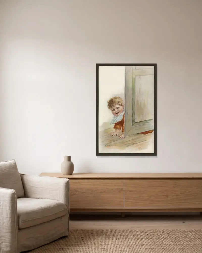 Child motif, Jenny Nyström v rámu na stěně