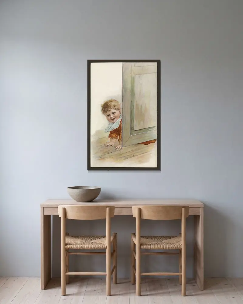 Child motif, Jenny Nyström v rámu na stěně