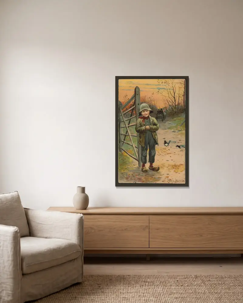 Kindermotiv – Nr. 4 von Jenny Nyström gerahmt an einer Wand