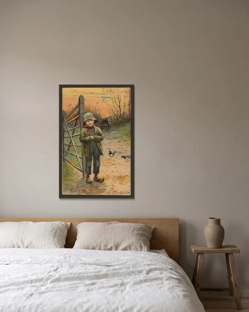 Kindermotiv – Nr. 4 von Jenny Nyström gerahmt an einer Wand
