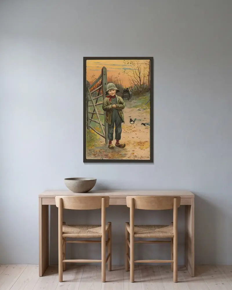 Kindermotiv – Nr. 4 von Jenny Nyström gerahmt an einer Wand
