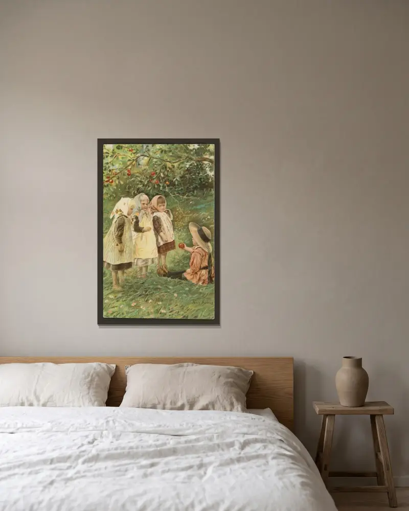 Kindermotiv – Nr. 5 von Jenny Nyström gerahmt an einer Wand