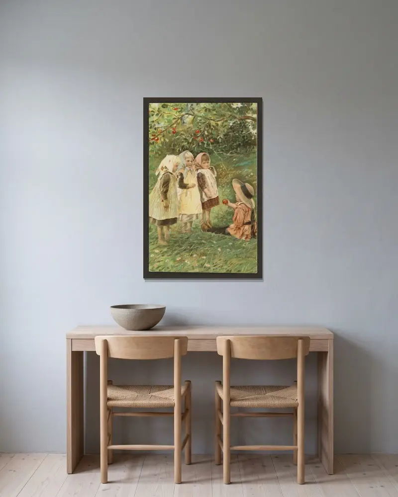 Kindermotiv – Nr. 5 von Jenny Nyström gerahmt an einer Wand