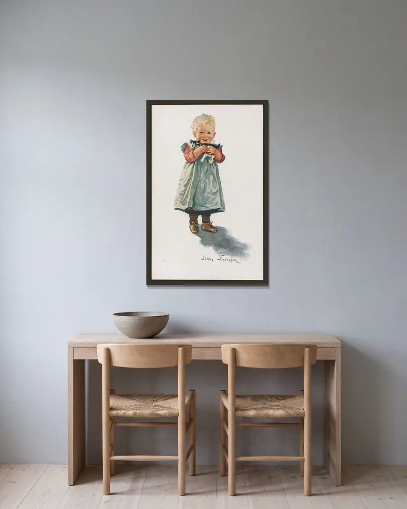 Kindermotiv – Nr. 6 von Jenny Nyström gerahmt an einer Wand