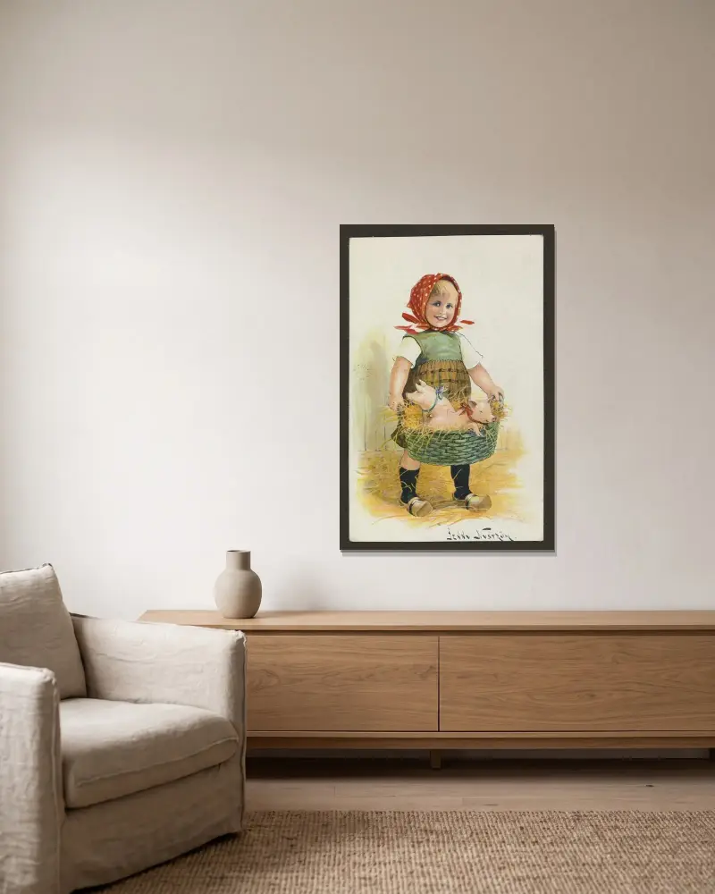 Weihnachtskarte – Nr. 5 von Jenny Nyström gerahmt an einer Wand