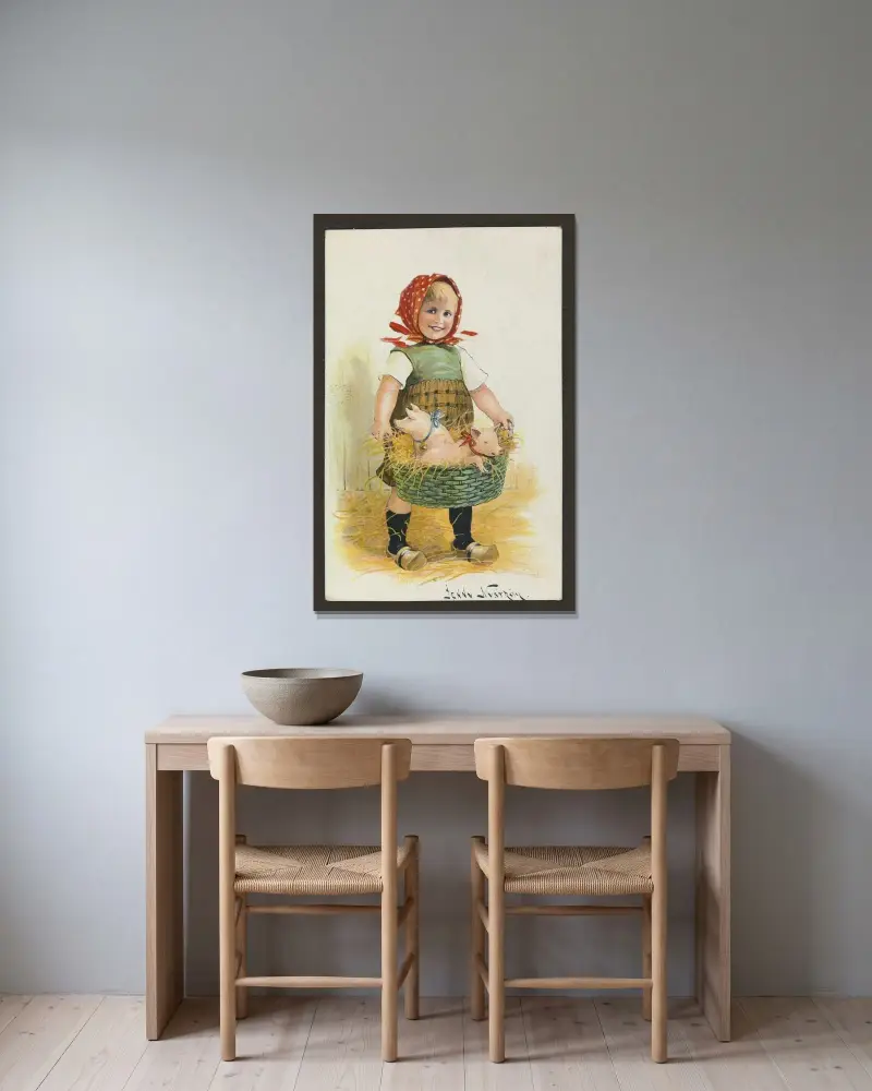 Weihnachtskarte – Nr. 5 von Jenny Nyström gerahmt an einer Wand