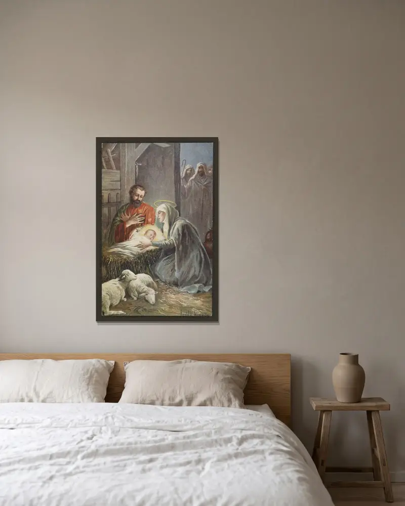Weihnachtskarte – Nr. 6 von Jenny Nyström gerahmt an einer Wand