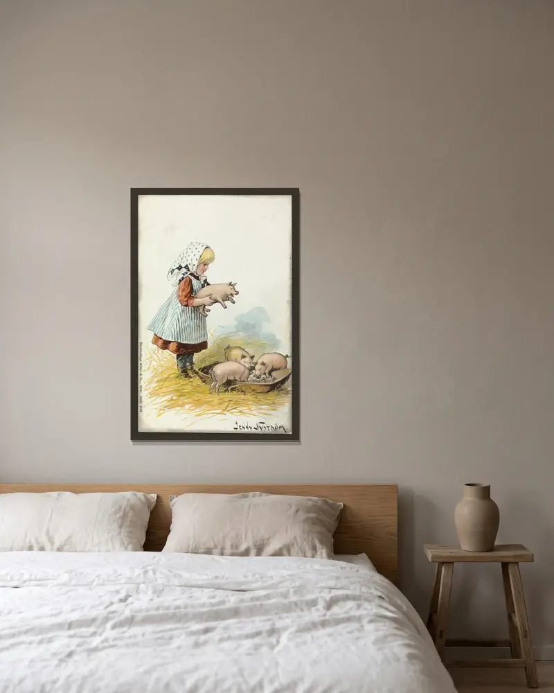 Weihnachtskarte – Nr. 9 von Jenny Nyström gerahmt an einer Wand