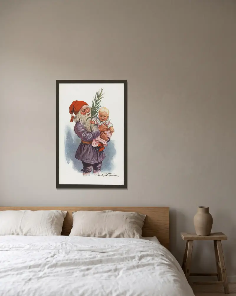 Weihnachtskarte – Nr. 10 von Jenny Nyström gerahmt an einer Wand