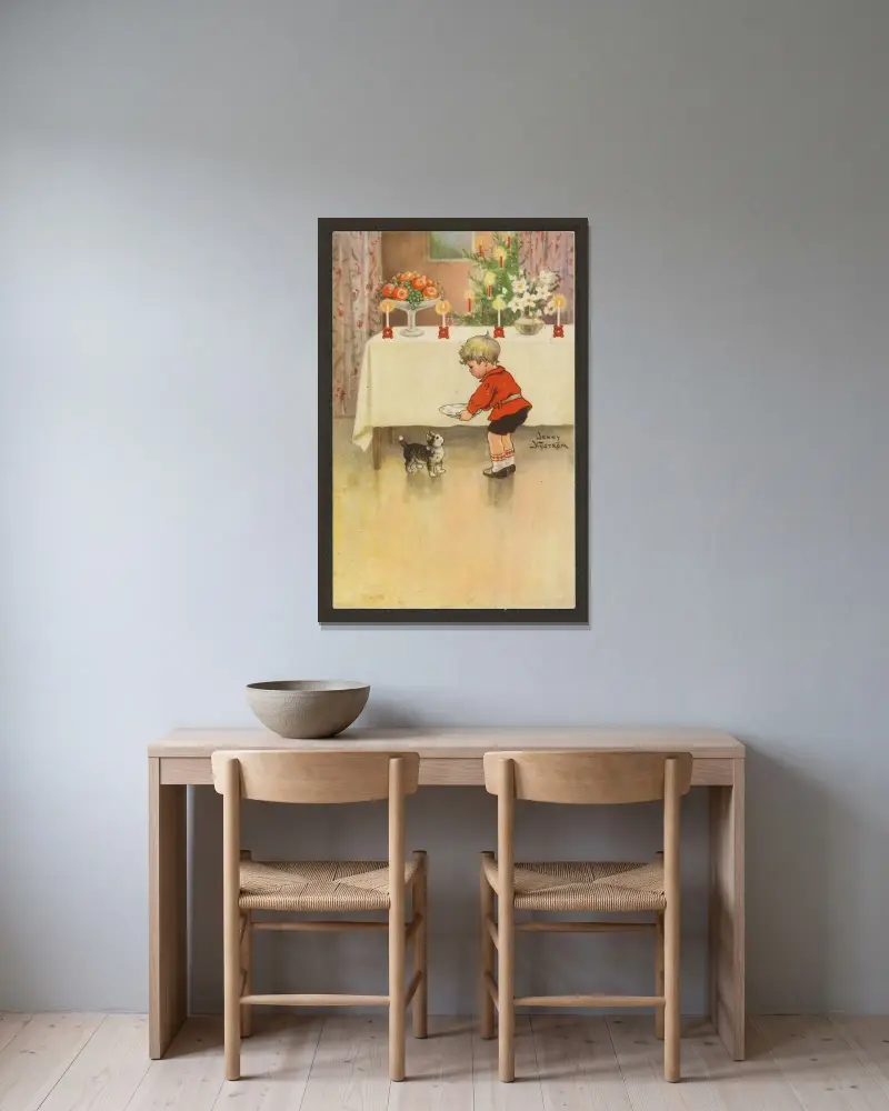 Christmas Card, Jenny Nyström v rámu na stěně