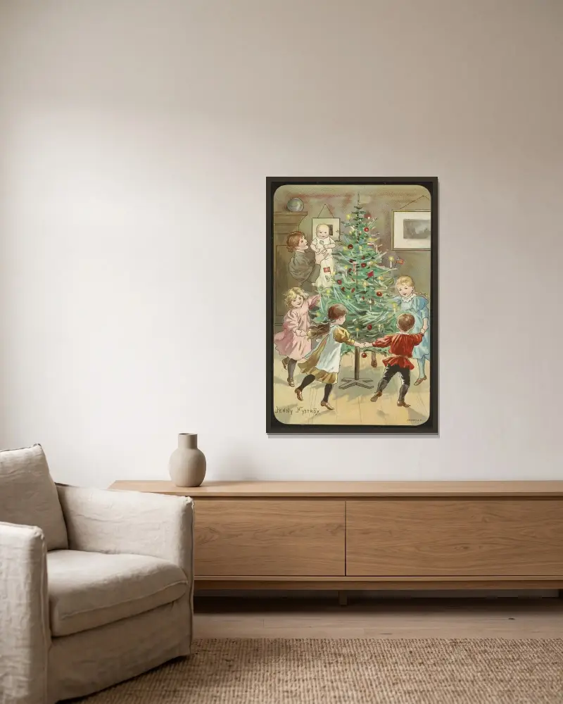 Christmas motif, Jenny Nyström v rámu na stěně