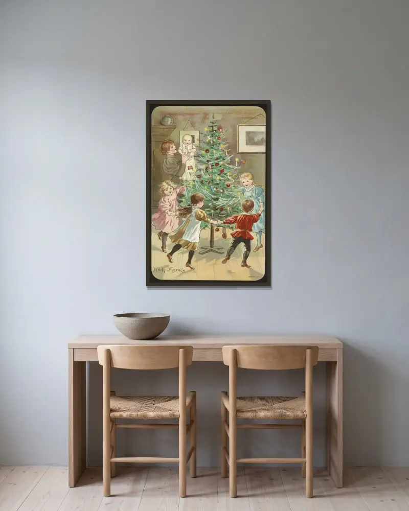 Christmas motif, Jenny Nyström v rámu na stěně