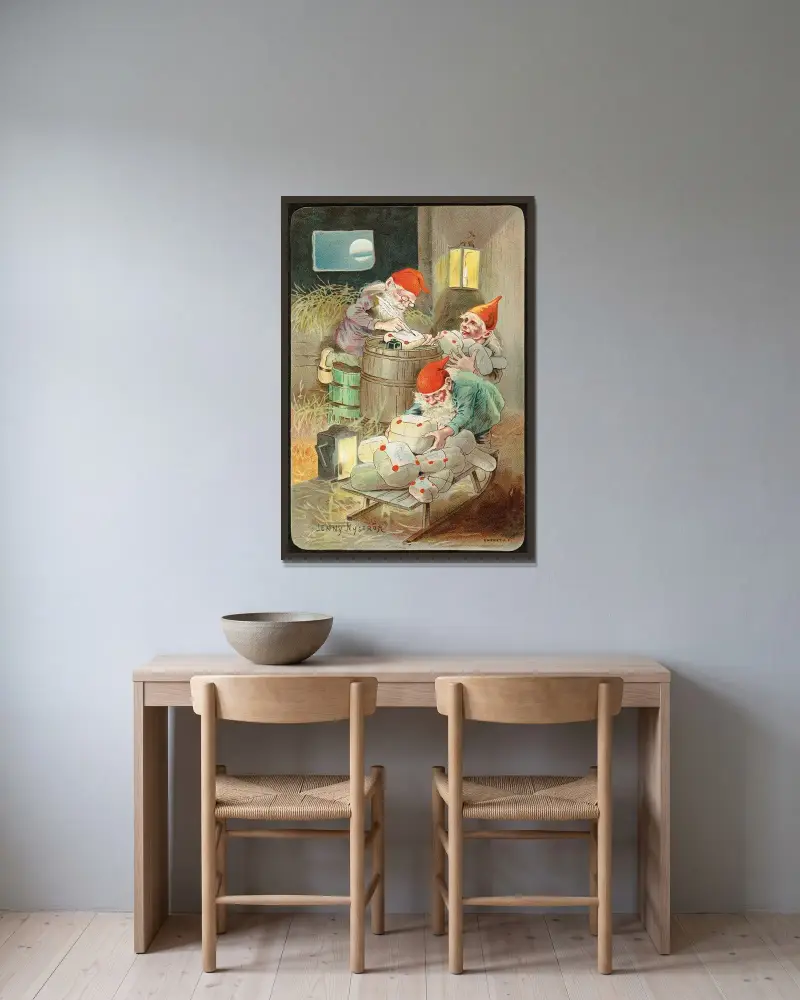 Christmas motif, Jenny Nyström v rámu na stěně