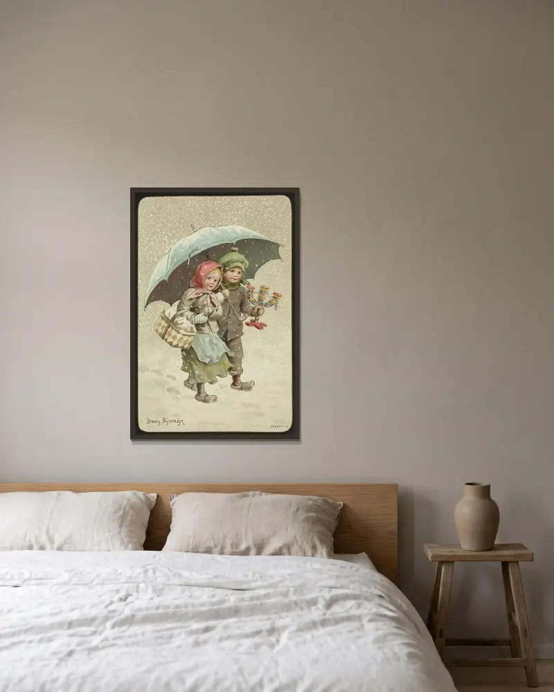 Weihnachtsmotiv – Nr. 3 von Jenny Nyström gerahmt an einer Wand