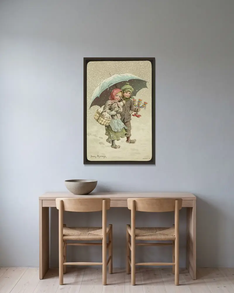Weihnachtsmotiv – Nr. 3 von Jenny Nyström gerahmt an einer Wand