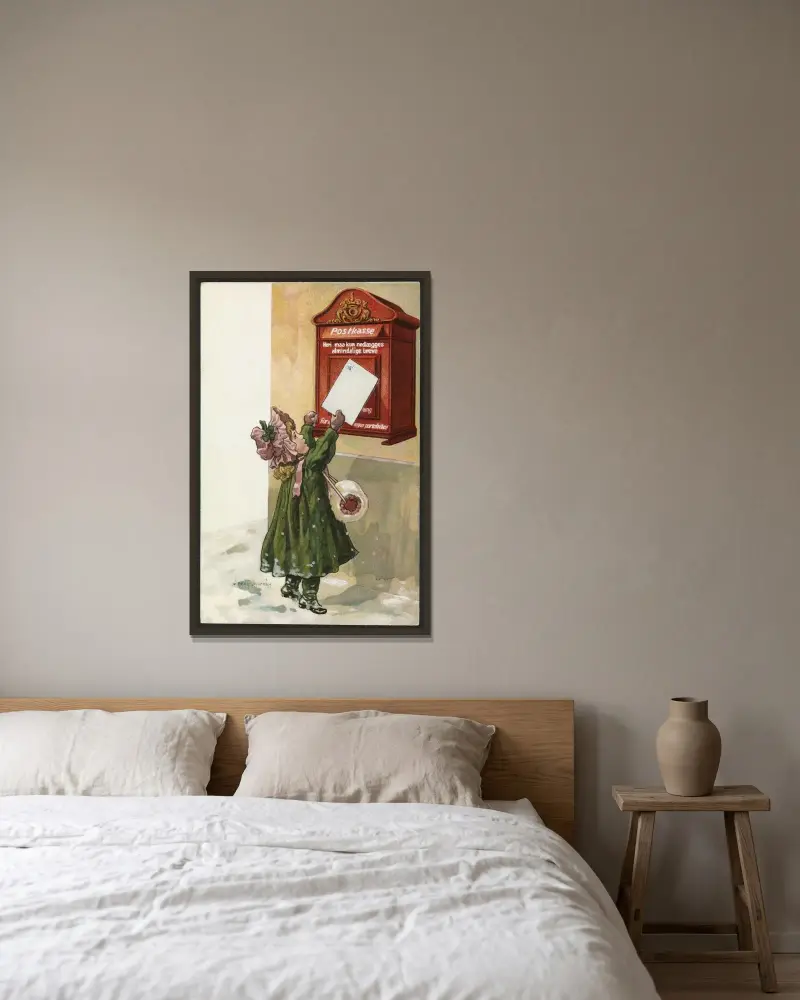 Weihnachtsmotiv – Nr. 4 von Jenny Nyström gerahmt an einer Wand