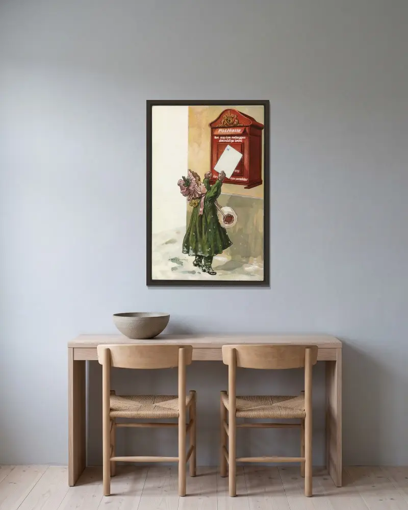 Weihnachtsmotiv – Nr. 4 von Jenny Nyström gerahmt an einer Wand