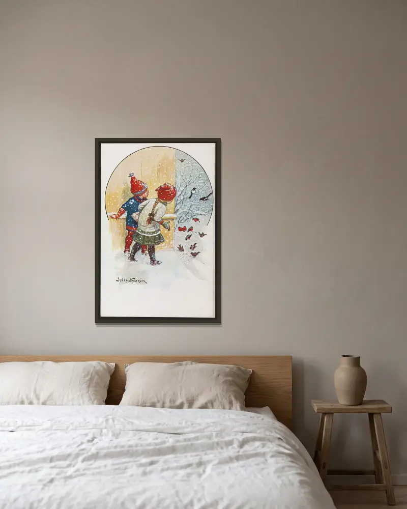 Christmas motif, Jenny Nyström v rámu na stěně