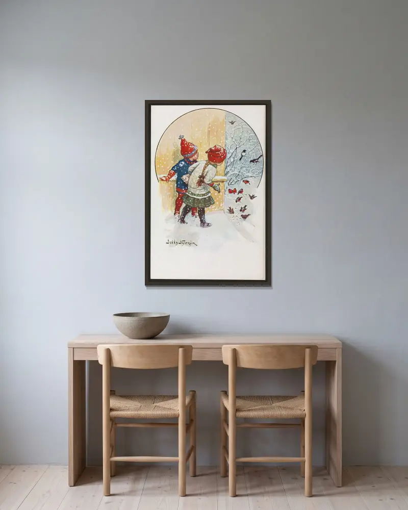 Christmas motif, Jenny Nyström v rámu na stěně