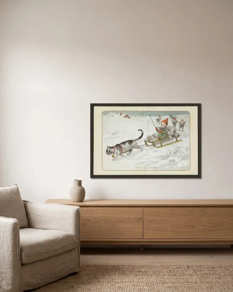 Weihnachtsmotiv – Nr. 7 von Jenny Nyström gerahmt an einer Wand