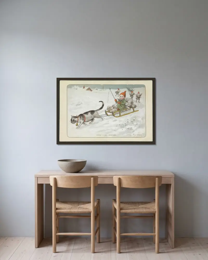 Weihnachtsmotiv – Nr. 7 von Jenny Nyström gerahmt an einer Wand