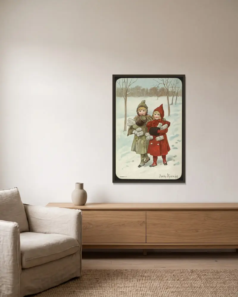Christmas motif, Jenny Nyström v rámu na stěně