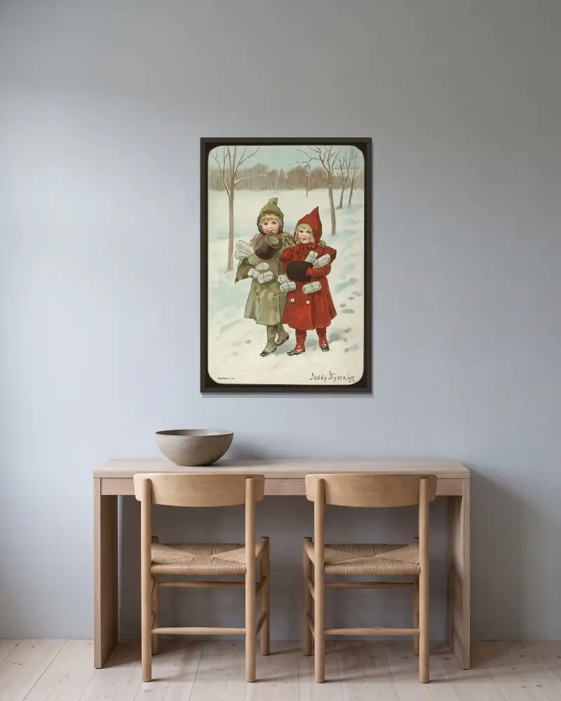 Christmas motif, Jenny Nyström v rámu na stěně