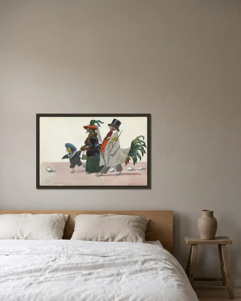 Easter card von Jenny Nyström gerahmt an einer Wand