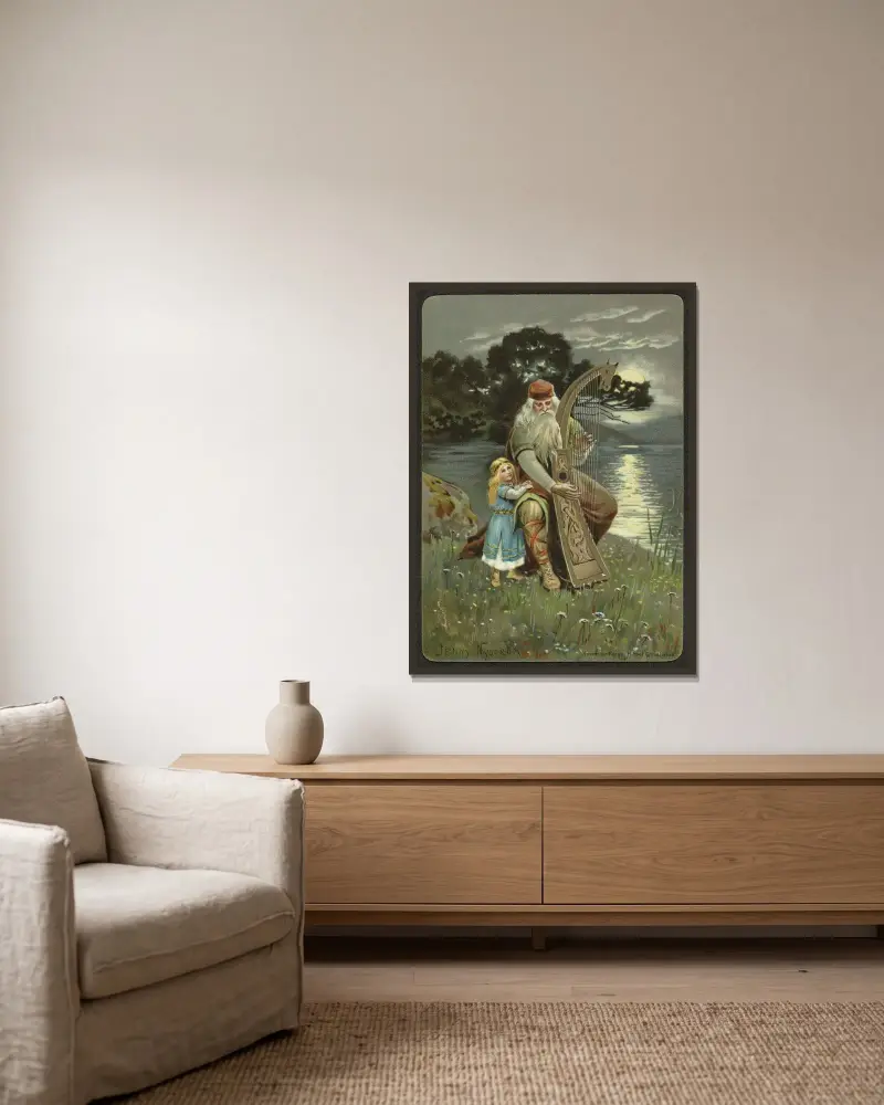 Überreichungskarte von Jenny Nyström gerahmt an einer Wand