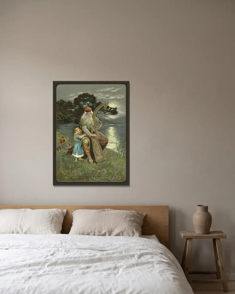 Überreichungskarte von Jenny Nyström gerahmt an einer Wand
