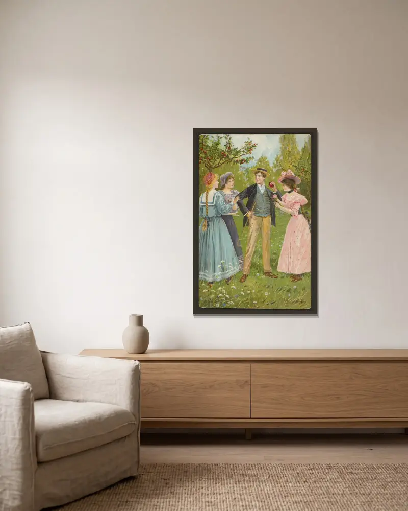 Romantic motif, Jenny Nyström v rámu na stěně