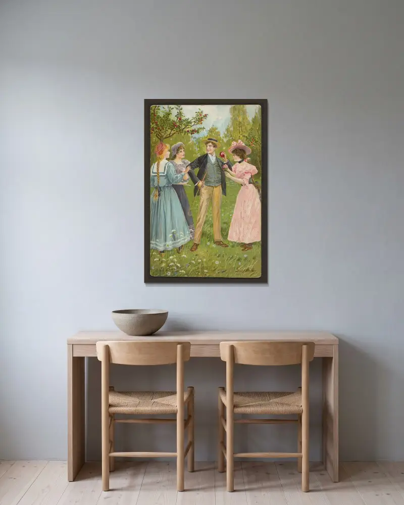 Romantic motif, Jenny Nyström v rámu na stěně