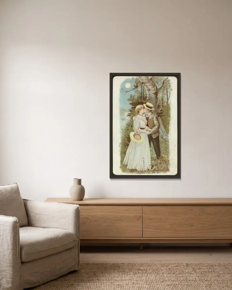 Romantisches Motiv – Nr. 1 von Jenny Nyström gerahmt an einer Wand