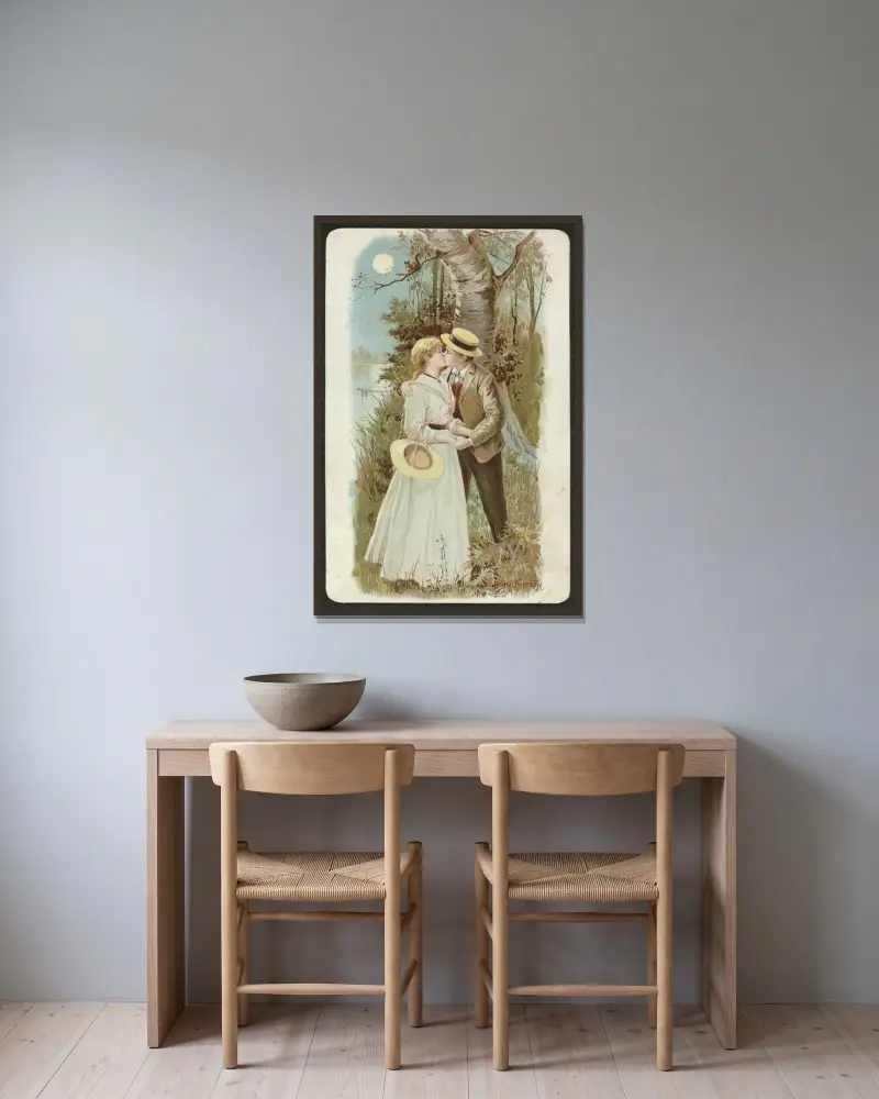 Romantisches Motiv – Nr. 1 von Jenny Nyström gerahmt an einer Wand