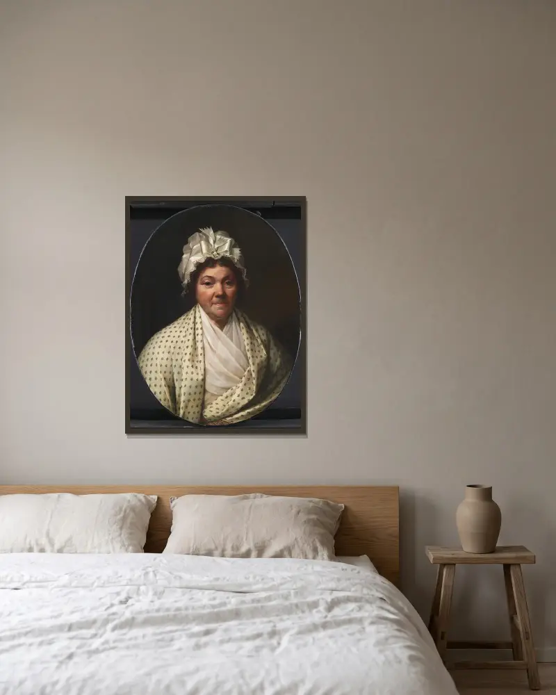 Cecilie Marie Elisabeth Schouw, geb. Bagge, Ehefrau von Poul Johan Schouw von Jens Juel gerahmt an einer Wand