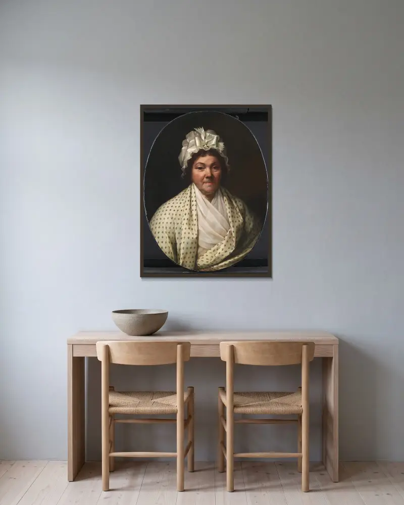 Cecilie Marie Elisabeth Schouw, geb. Bagge, Ehefrau von Poul Johan Schouw von Jens Juel gerahmt an einer Wand