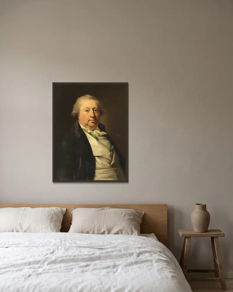 Johan Tobias Sergel, den svenske skulptören av Jens Juel inramad på en vägg