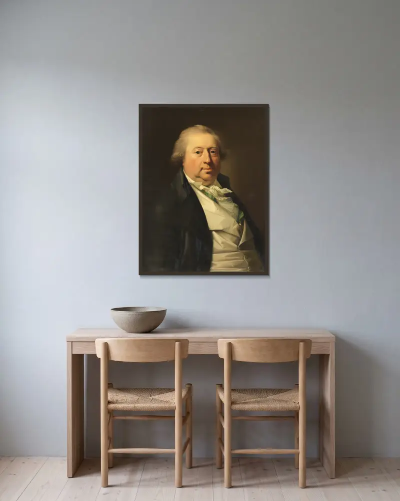 Johan Tobias Sergel, den svenske skulptören av Jens Juel inramad på en vägg