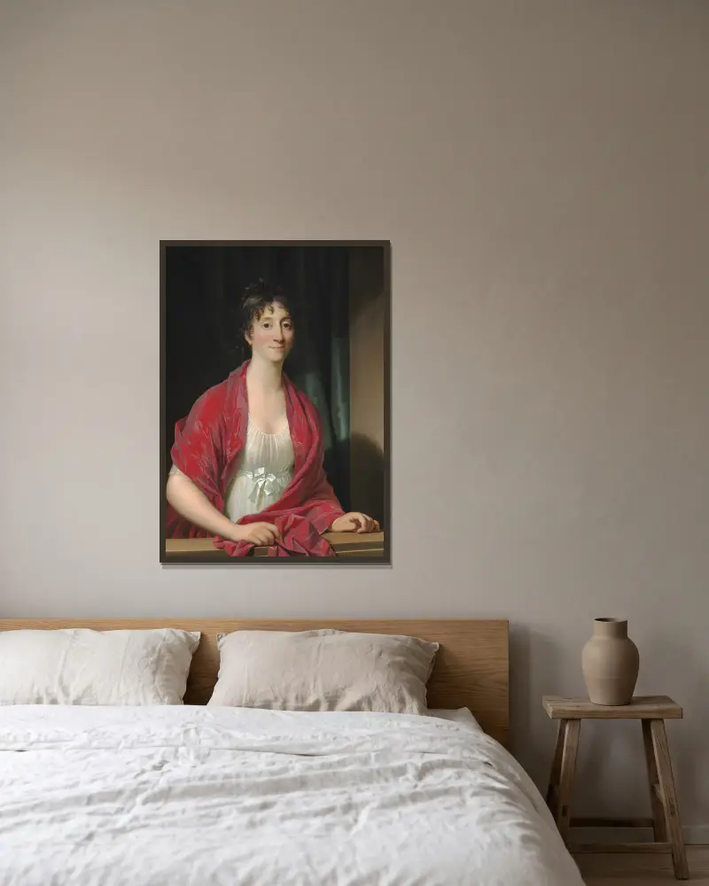 Portret Dorothei Elisabeth Hyllested, Jens Juel w ramie na ścianie